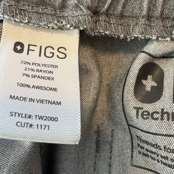 FIGS Scrub Pants Gray Teal Drawstring & Cargo Pockets Size Small - Picture 8 of 11